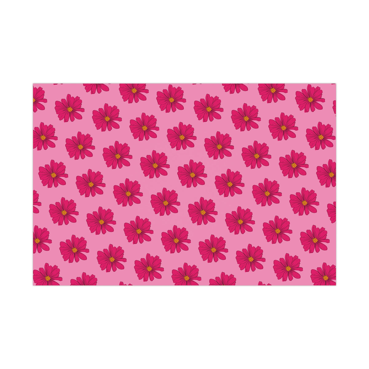 Sweet Pink Flowers Gift Wrap Paper
