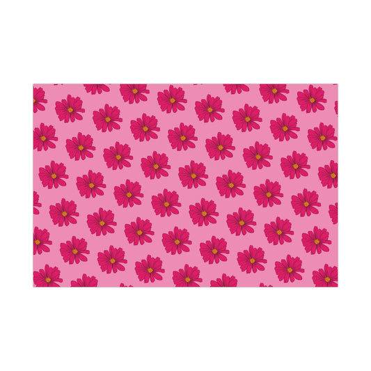 Sweet Pink Flowers Gift Wrap Paper